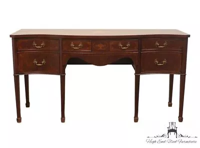 VINTAGE ANTIQUE Banded Mahogany Traditional Style 72  Sideboard Buffet • $1099.99