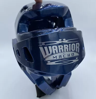 Macho Martial Arts Padded Head Gear / Warrior Sparring Helmet BLUE Youth Small • $23