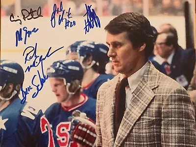 1980 Usa Olympic Hockey Gold Medal 6 Signed 8x10 Herb Brooks Eruzione Schneider! • $79.50