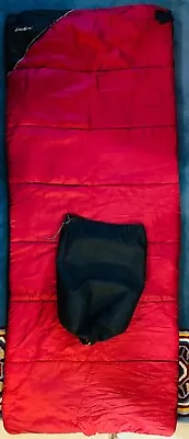 EDDIE BAUER Rectangle One Person Sleeping Bag 33  X 80 - Red And Black • $54.95