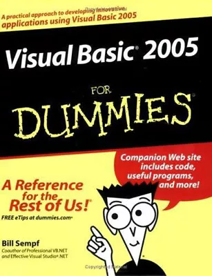 Visual Basic 2005 For Dummies Paperback Bill Sempf • $7.52