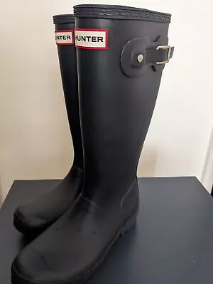 Hunter Unisex Kids Original Wellington Boots Navy Size 4 Child • £25