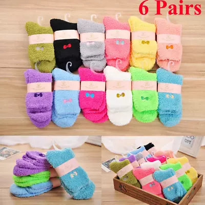 £7.99 • Buy 6Pairs Women Ladies Winter Soft Fluffy Bed Socks Warm Lounge Slipper Fleece Sock