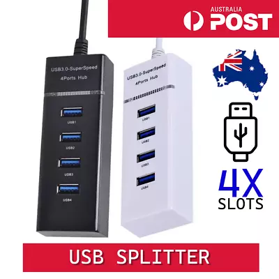 $7.95 • Buy Multi USB 3.0 Hub 4 Port High Speed Slim Compact Expansion Smart Splitter