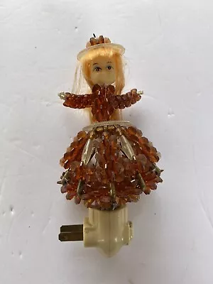 Vintage Handmade Bead And Brass Doll Hula Girl Plug In Electric Night Light • $17.95