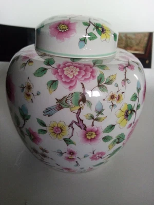 £9.99 • Buy Vintage James Kent Old Foley Chinese Rose Large Ginger Jar