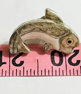 Vtg Sterling Silver 925 Bass Fish Tie Tack Mop Abalone 1 1/4” Nice! • $29.99