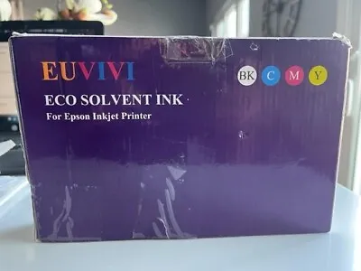 Euvivi ECO Solvent  Ink 4 Colors X100ml Ea. For Epson Inkjet Printers SEALED NIB • $25.95