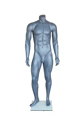 5 Ft 4 In H Athletic Headless Male Mannequin Muscular Body Matte Grey STB1MH New • $289.99