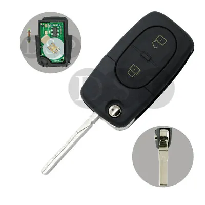 $13.50 • Buy Flip Key Case 433MHz Chip Fit For VOLKSWAGEN SEAT 2 BTN Remote Fob 1J0 959 753 A