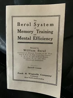 1913 The Berol System Of Memory Training: 7th Lesson + Letter Billhead • $15