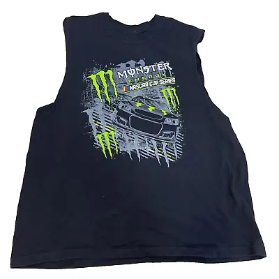 Monster Energy NASCAR Series Black Cut Off T Shirt Tank Top Mens XL • $12.99