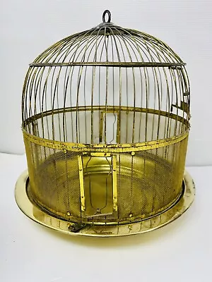 Hendryx Dome Brass Wire Hanging Bird Cage House Pedestal Art Deco Antique • $87.49