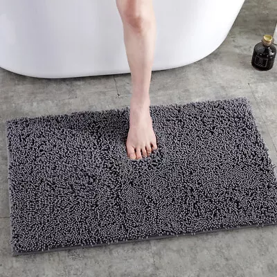 UK Non-Slip Absorbent Bath Shower Mat Rug Super Soft Chenille Machine Washable • £3.78