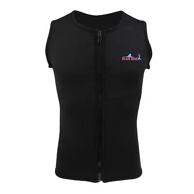 $30.20 • Buy Mens 2mm Black Neoprene Wetsuit Vest Front Zipper Top For