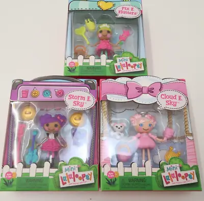 Mini Lalaloopsy Doll Cloud E. Sky Pix E Flutters Storm E Sky Lot Of 3 • $18