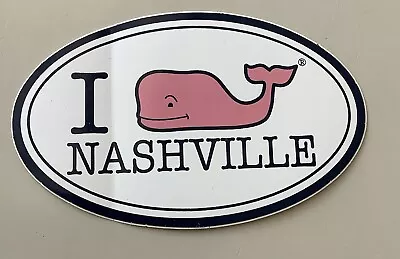 Vintage Vineyard Vines I Love Nashville Tennessee TN Oval Whale Sticker • $3.90