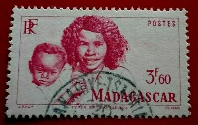 Madagascar:1946 Local Motives 3.60 Fr. Collectible Stamp. • $6.22