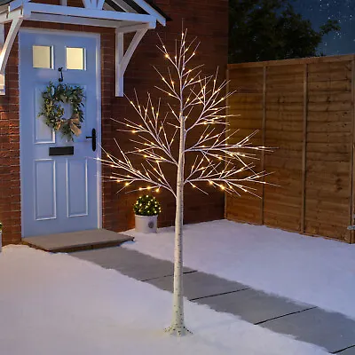 £34.99 • Buy White Birch Twig Tree Pre Lit LED Christmas Decoration Indoor Outdoor Christow