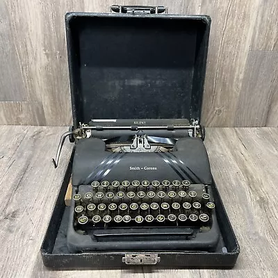 Vintage Black Smith-Corona Silent Typewriter In Case • $149.99