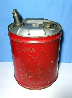 Vintage 5 Gal Red Round Metal Gas Can Myers • $19.95