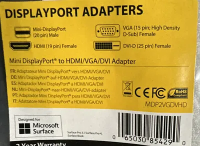 StarTech Mini Display Port To HDMI/VGA/DVI Adapter MDP2VGDVHD 🔥NEW🔥 • $14.99