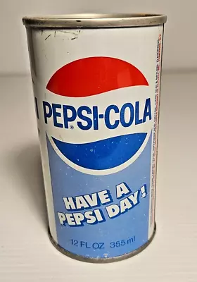 VINTAGE PEPSI COLA STEEL CAN  HAVE A PEPSI DAY  (1970's) 12oz. FT. WAYNE INDIANA • $5.60