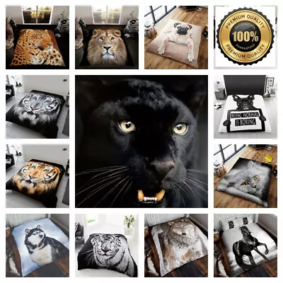 3D Animal Throw Faux Fur Soft Warm Fleece Flannel Blankets Sofa Bed Settee Couch • £15.99