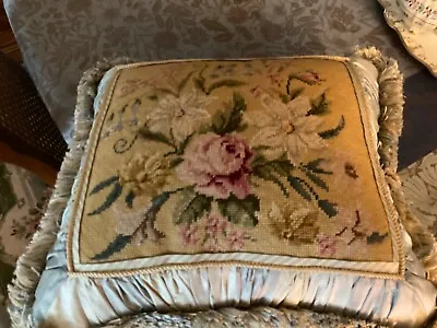Beautiful Vintage Needlepoint Decorative Throw Pillow Never Used • $60