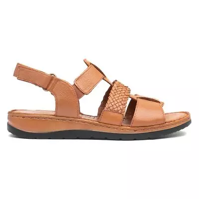 Caprice Womens Sandals Tan Adults Ladies Flat Leather Easy Fasten Casual SIZE • £49.99
