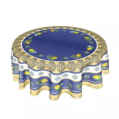 	ABSOP Yellow And Blue Tablecloth Round 60 Inch Spring Summer Lemon Table	 • $26.33