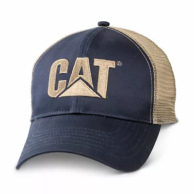 NEW - Caterpillar Cat Equipment Embroidered Navy Twill / Mesh Snapback Hat Cap • $19.95