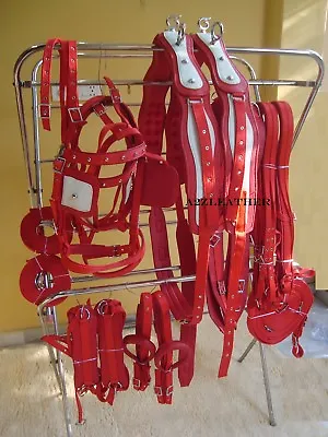 Exclusive Quality Red Driving Harness For Double Horse Cart- Available 4 Sizes • $220.50