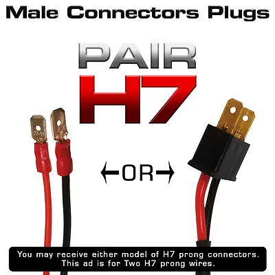 H7 Male Connectors Plugs Pigtail Wire HID Xenon Input Harness Conversion Socket • $4.19