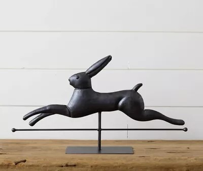 New Primitive BLACK LEAPING BUNNY WEATHERVANE Jumping Rabbit  Figure 20  • $35.99