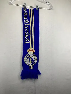Vintage Real Madrid Spain Futbol Soccer Match Scarf - One Size Fits All - Blue • $18.99