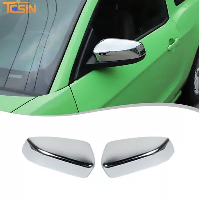 Side Door Mirror Covers Shell Cap Trim For Ford Mustang 09-13 Chrome Accessories • $40.49