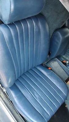 Mercedes 107 450SLC 280SLC 450SL Seats L&R Blue LEATHER GOOD ITEMS • $1595