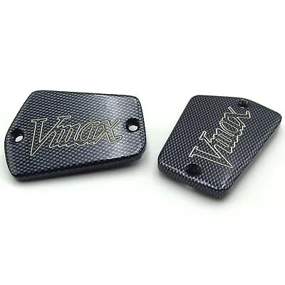 Carbon Motorcycle Fluid Reservoir Caps For Yamaha Vmax 1200 1985-2007 • $19.49