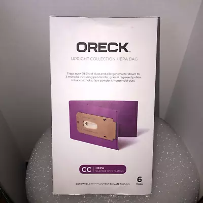 Oreck Type CC HEPA Upright Vacuum Cleaner Bag 6-Pack AK1CC6H NEW- FREE SHIPPING • $16.50