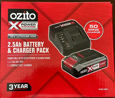 Ozito 18V 2.5Ah Battery And Fast Charger Pack Compatible W/ Power X Change Range • $95.84