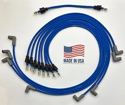 Chevy 1955-74 327 350 400 SBC BLUE Spark Plug Wires Under Exhaust For Points Cap • $59.95