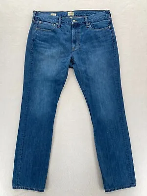 J.Crew 484 Jeans Mens 36x32 Narrow Tapered Medium Wash Blue Denim Pants Normcore • $24.99