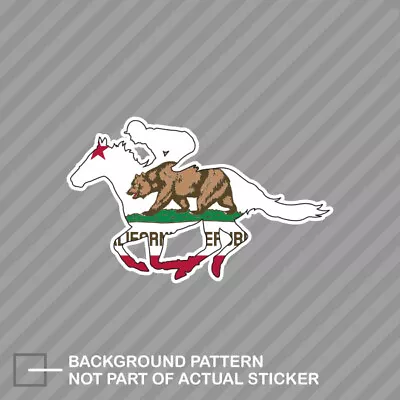 California CA Racing Horse State Flag Sticker Decal Vinyl Jockey Equestrian • $4.96