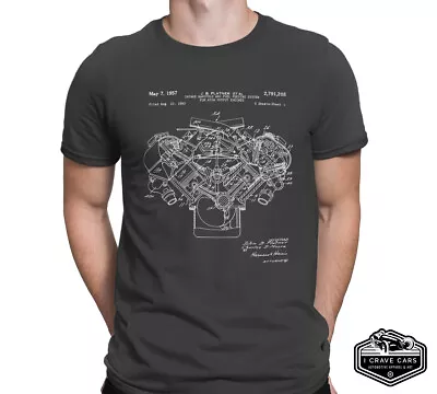 Hemi Cross Ram Motor Engine Mopar Shirt Patent Dodge Style T Shirt Muscle Car • $20.99