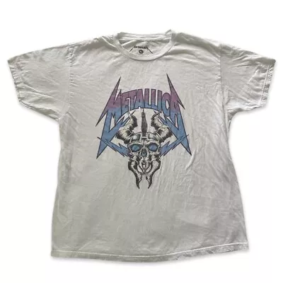 Metallica Skull Y2K Grunge White Shirt Mens Size XL • $16.90