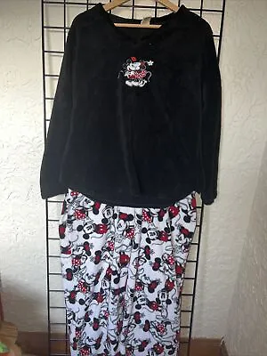 Disney Mickey Minnie Mouse Fleece Lounge Pajamas Adult XL • $18.99