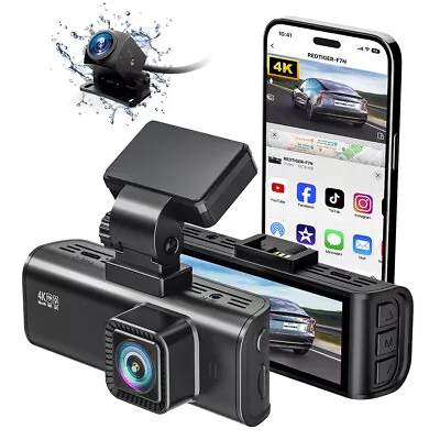 REDTIGER F7N 4K Dual Dash Camera Front And Rear Dash Cam Built-in WiFi&GPS • $75.99