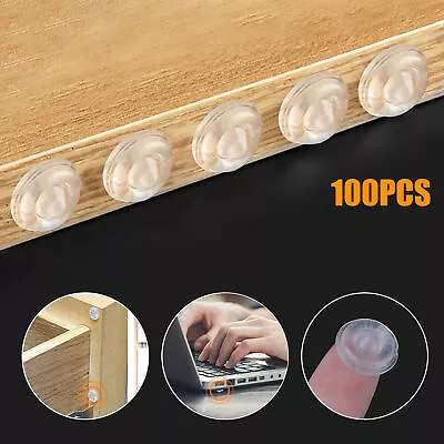 100pcs 1/2  Rubber Silicon Kitchen Cabinet Door Glass Pad Bumper Damper Cushion • $8.98