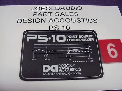 $5.99 • Buy Design Acoustics PS-10 Front Cabinet Logo. Parting Out PS-10 Speakers